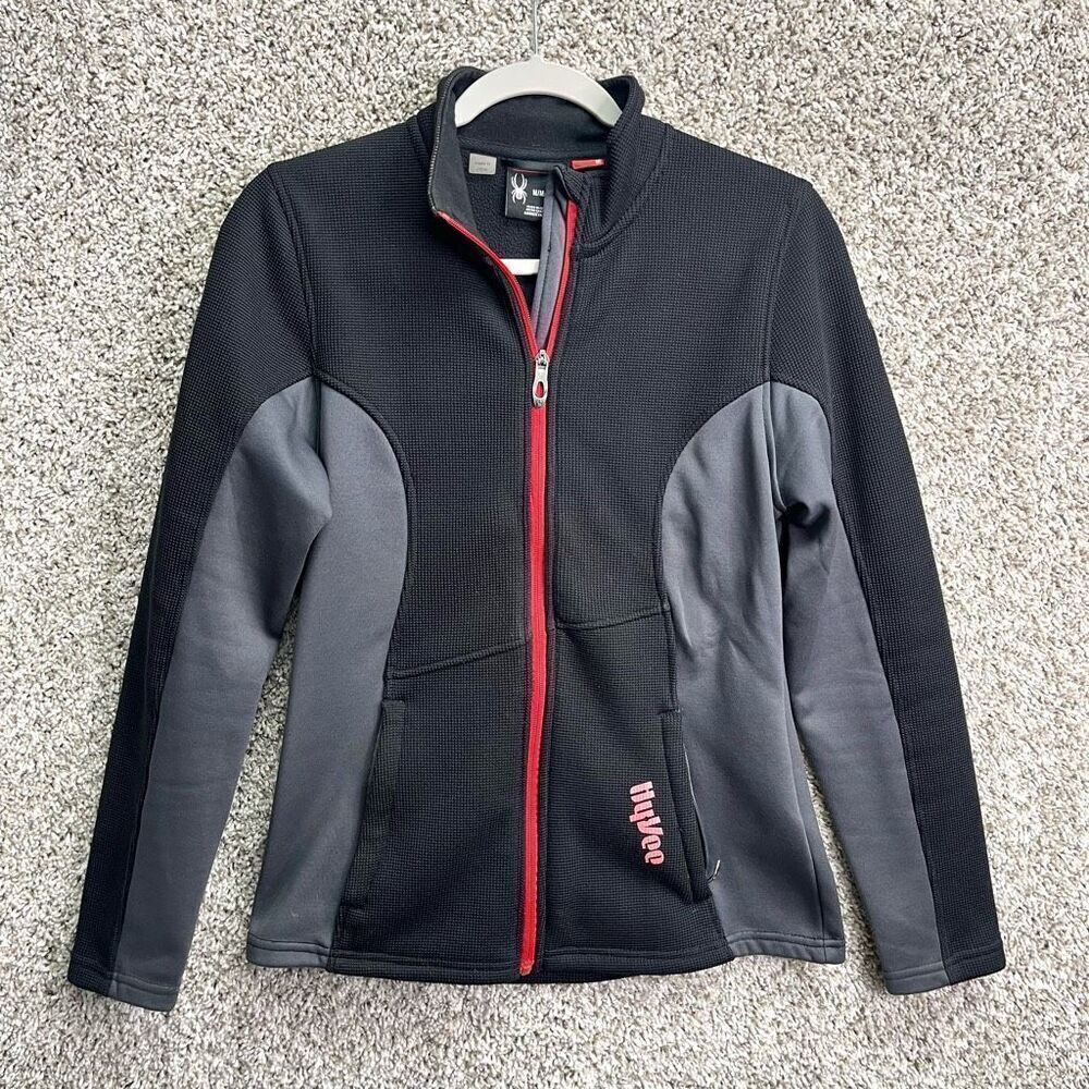 Spyder Jacket Women’s Medium Constant Black and Grey Full Zip Up‎ Fleece